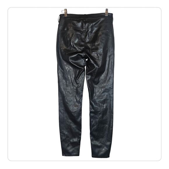 Express Black Faux Leather High Rise Ankle Legging - Size 0 Regular - Picture 2 of 8